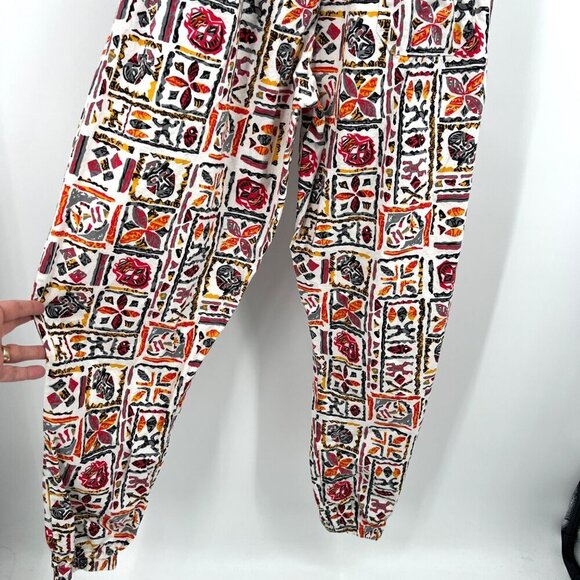 Crazy 1980s Print Baggy Joggers 100% Cotton‎ Made in the USA Hawaiian Print Sz M - Picture 6 of 9